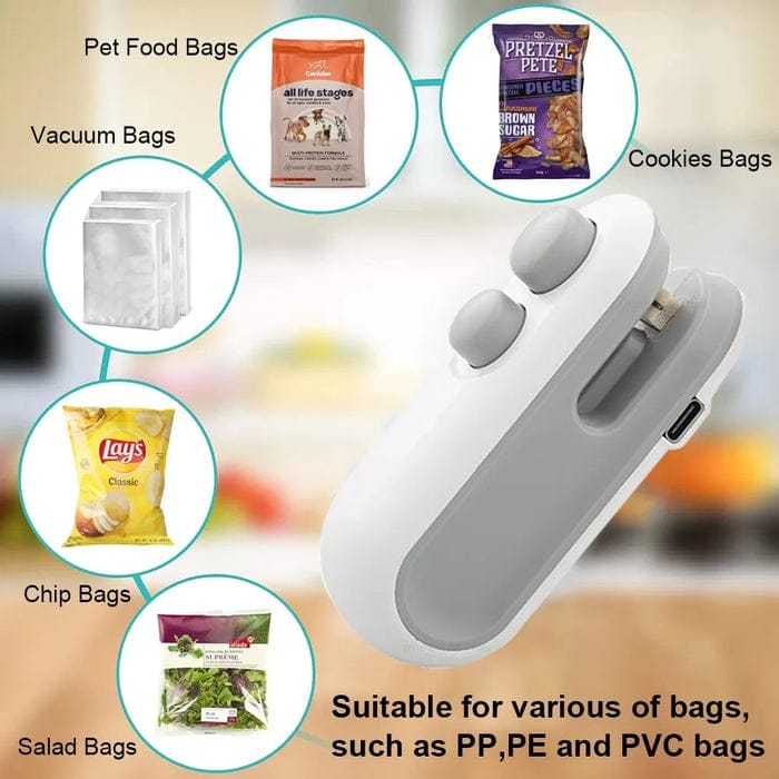 2-in-1 Portable Mini Heat Bag Sealer — Rechargeable Food Freshness Sealing Machine